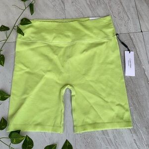 Calvin Klein performance High Waist Athletic Biker Shorts Brat Green Seamless
